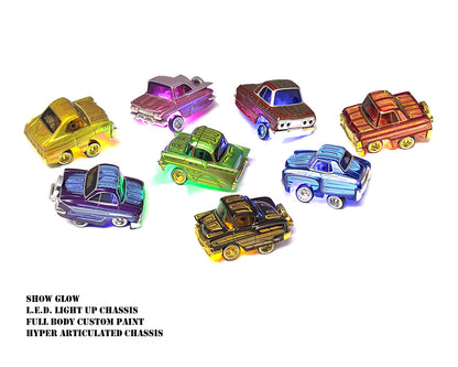 (Preorder) CarTuned 1:64 Lowriders SHOW GLOW Series 1 Assortment of 8 Styles 2025 – L.E.D. Light Up Chassis