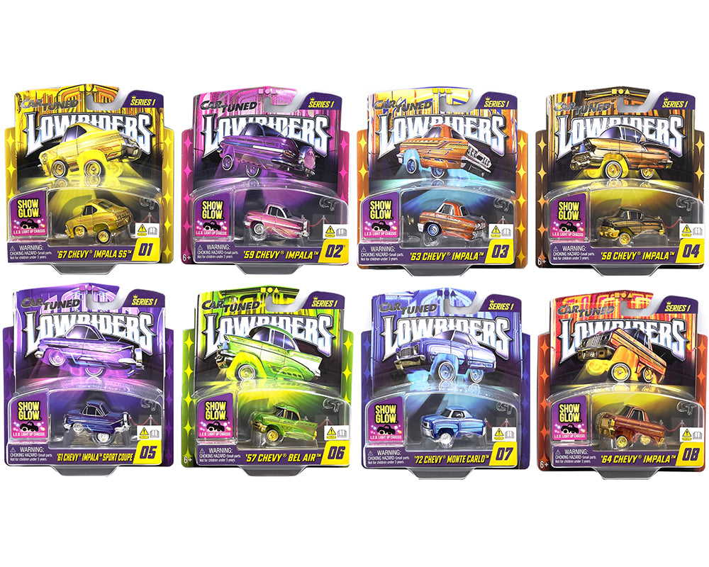 CarTuned 1:64 Lowriders SHOW GLOW Series 1 Assortment of 8 Styles