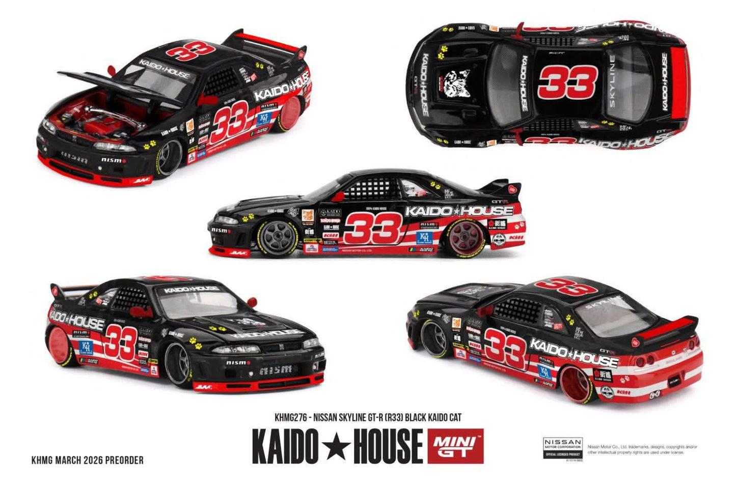 (Preorder) Kaido House KHMG276 Kaido House R33 GT-R Black Kaido Cat - House of Cars Virginia