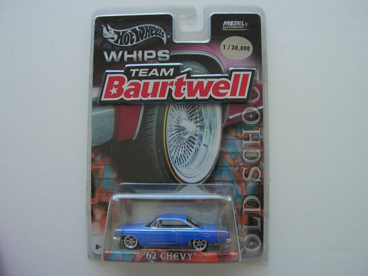 Hot Wheels Whips Team Baurtwell '62 Chevy 1/30000 Blue Metal Collection - House of Cars Virginia