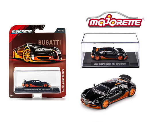 Majorette 1:64 Collector Series Wave 3 2025 – 2005 Bugatti Veyron – Black Orange - House of Cars Virginia