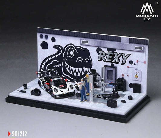 MoreArt - Rexy Skeleton Garage Diorama Set 901212 – 1:64 MoreArt Diorama Model