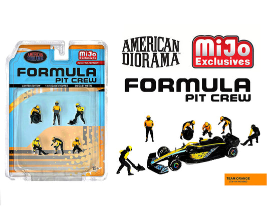American Diorama 1:64 Figures Formula Pit Crew – Team Orange – MiJo Exclusives