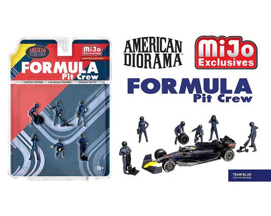 American Diorama 1:64 Figures Formula Pit Crew – Team Blue – MiJo Exclusives