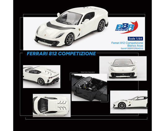 BBR Models 1:64 Ferrari 812 Competizone Bianco Avus – White - House of Cars Virginia