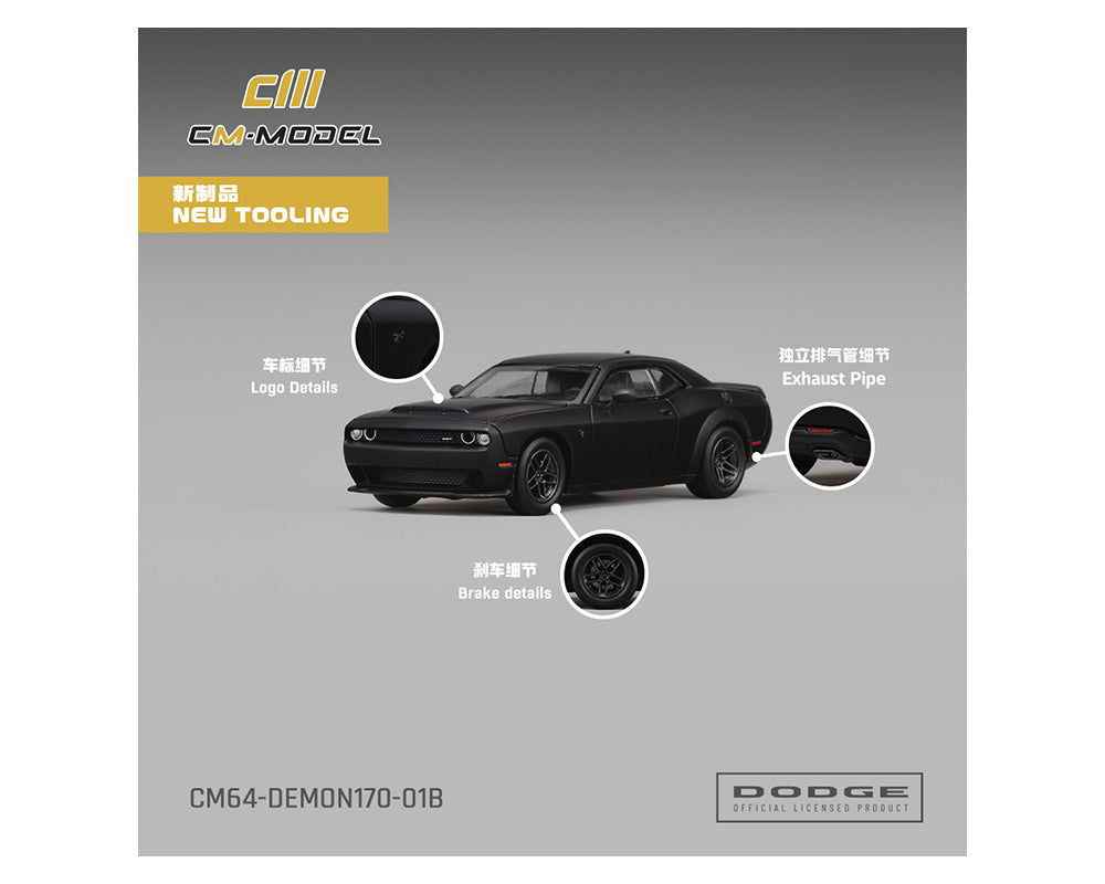 (Preorder) CM Model 1:64 Dodge Demon 170 – Matte Black – Limited Edition