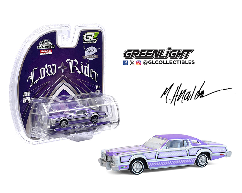 Greenlight 1:64 1973 Ford Thinderbird Lowrider – Michael Heralda Special Edition – Hobby Exclusive – Green (Copy) - House of Cars Virginia