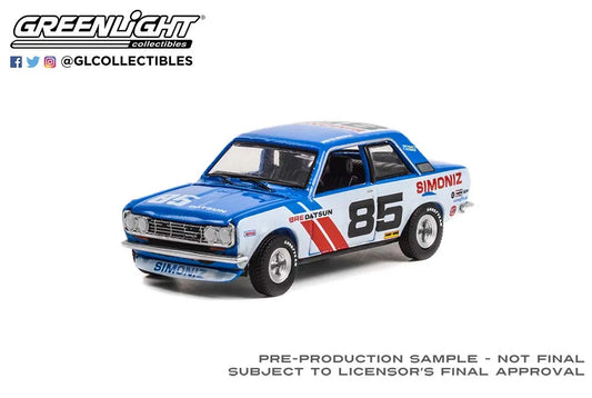 1:64 1972 Datsun 510 #85 Brock Racing Enterprises (BRE) – GL-30341/BLUE-WHITE - House of Cars Virginia