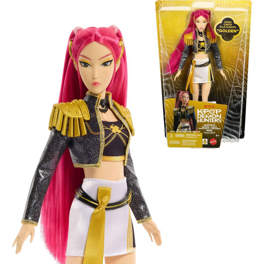 KPop Demon Hunters HUNTR/X Mira Golden Singing Doll in Removable Outfit