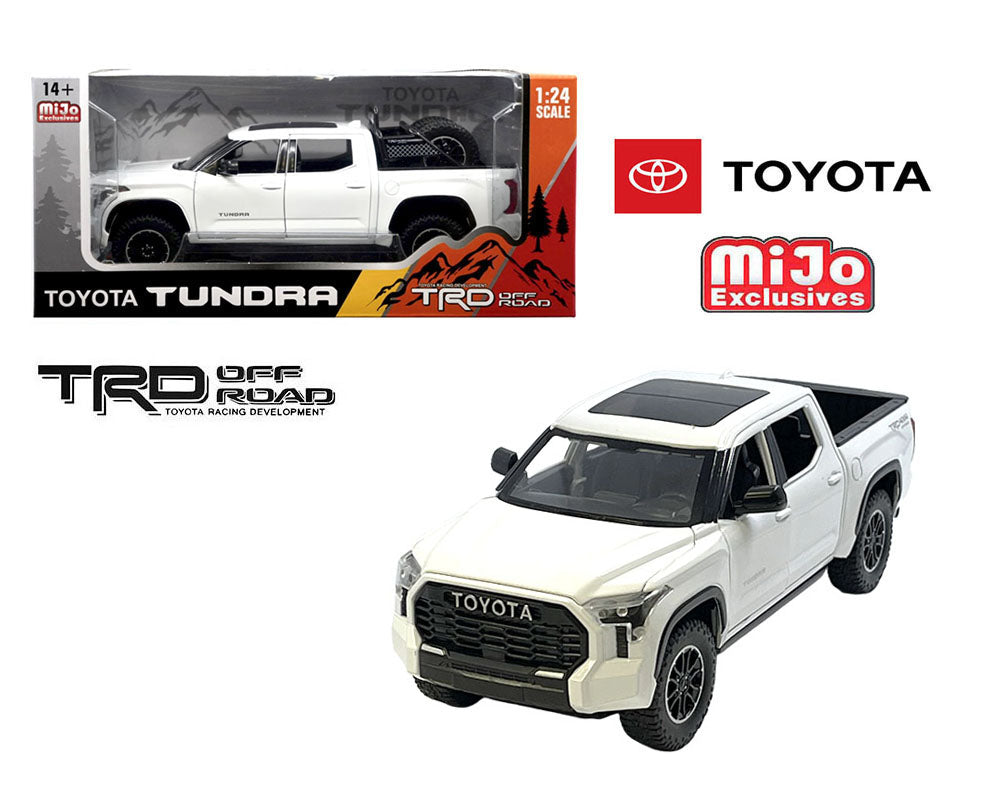 MiJo Exclusives 1:24 2023 Toyota Tundra TRD Off-Road – White Jada - House of Cars Virginia