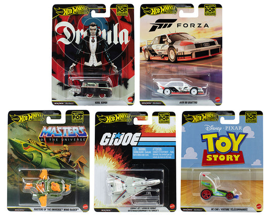 Hot Wheels 1:64 Pop Culture R Case 2026 Assortment (Set of 5, order 2 sets for sealed case)