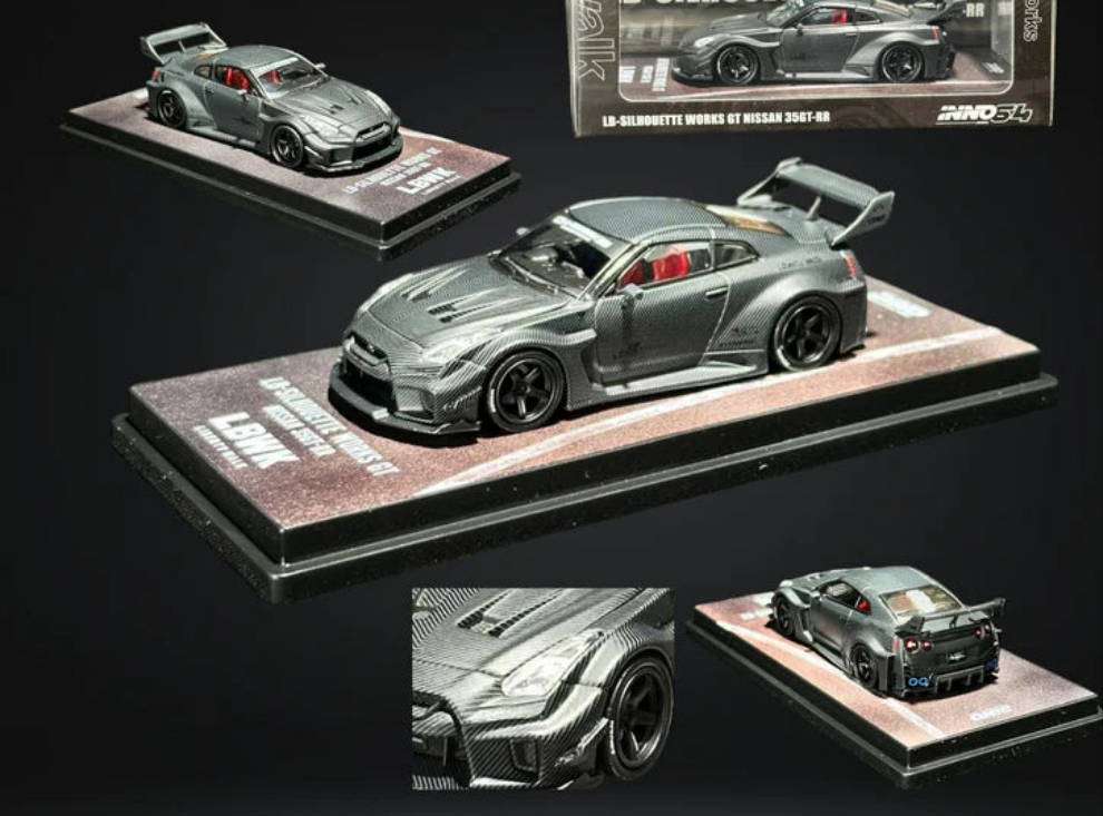 Inno64 Nissan Skyline 35GT-RR LBWK Full Carbon Black 1:64 IN64-LBWKR35-FC - House of Cars Virginia