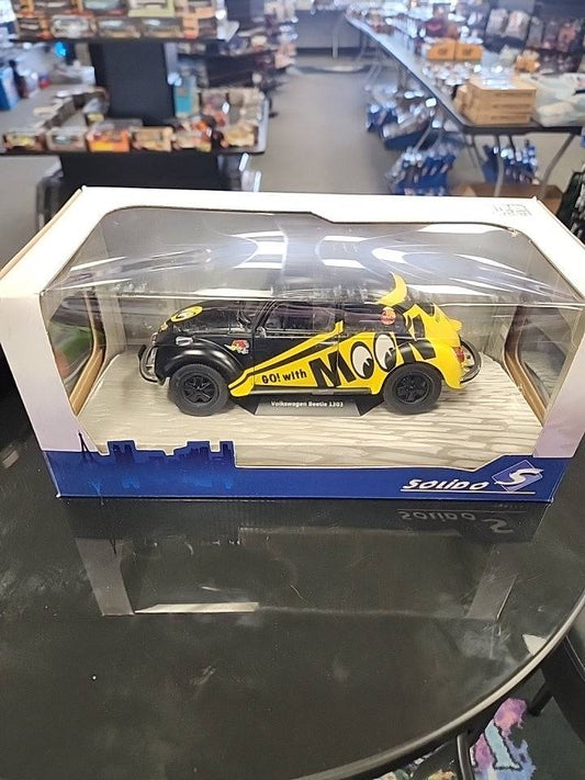 SOLIDO 1974 VW VOLKSWAGEN BEETLE 1303 1/18 DIECAST MODEL MOONEYES BLACK S1800519 - House of Cars Virginia