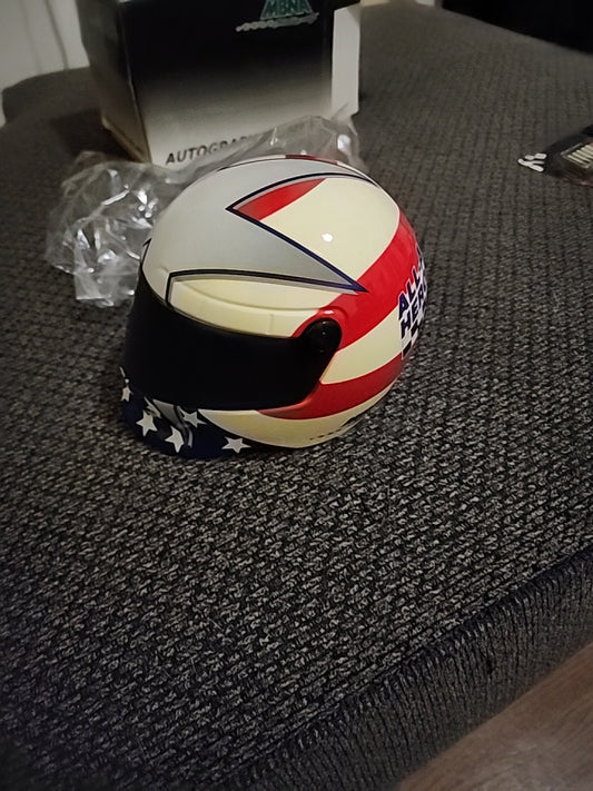 MBNA Motorsports Autograph Mini Helmet All American Heroes 400 NASCAR - UNSIGNED - House of Cars Virginia