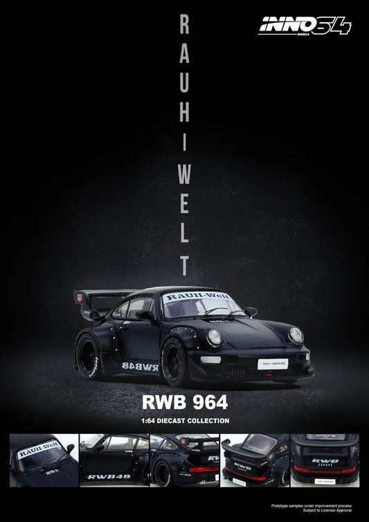 INNO64 1:64 RWB 964 – Matte Black and White