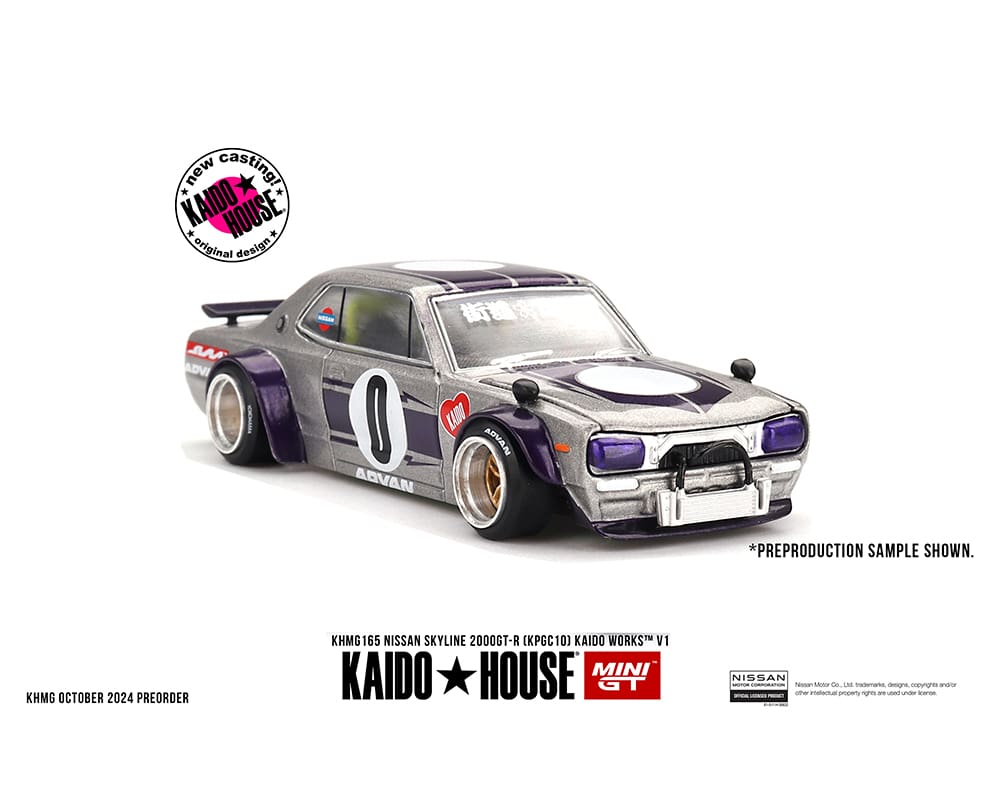 Kaido House x Mini GT 1:64 Nissan Skyline GT-R (KPGC10) Kaido Works V1 – Silver