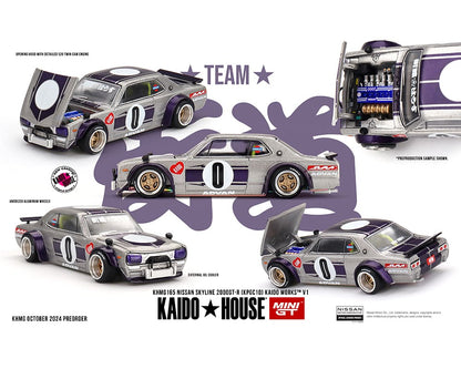 Kaido House x Mini GT 1:64 Nissan Skyline GT-R (KPGC10) Kaido Works V1 – Silver