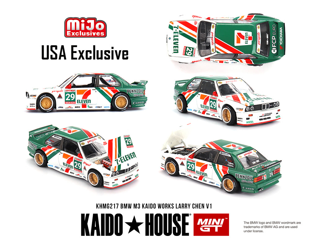 (Preorder) Kaido House x Mini GT 1:64 BMW M3 Kaido Works Larry Chen V1 – USA Exclusive – MiJo Exclusives - House of Cars Virginia