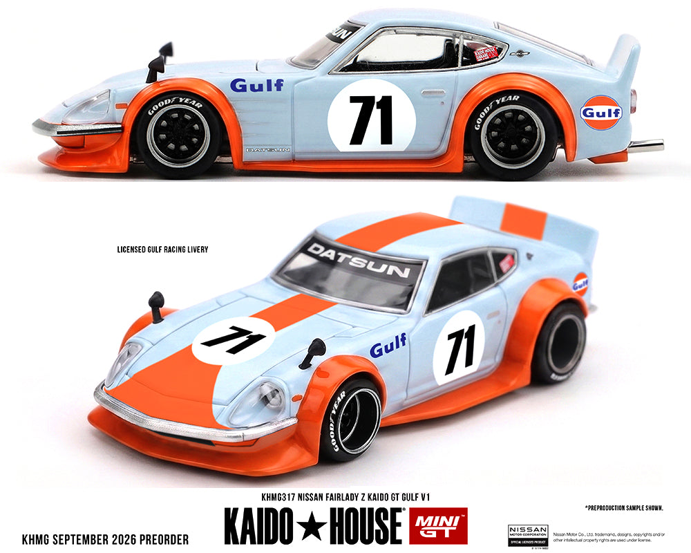 (Preorder) Kaido House x Mini GT Nissan Fairlady Z Kaido GT GULF V1 – Blue