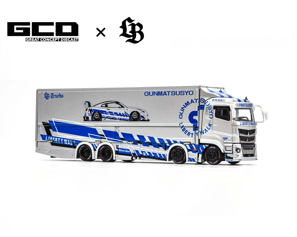 (Preorder) GCD 1:64 LBWK Mitsubishi Fuso Super Great Transporter TAS Special – Silver- Special Edition