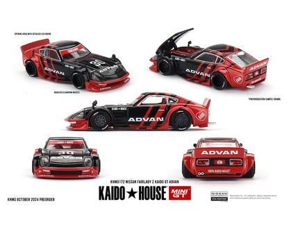 Kaido House x Mini GT 1:64 Nissan Fairlady Z Kaido GT ADVAN – Black