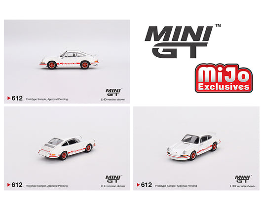 Mini GT 1:64 Porsche 911 Carrera RS 2.7 Grand Prix – White with Red Livery