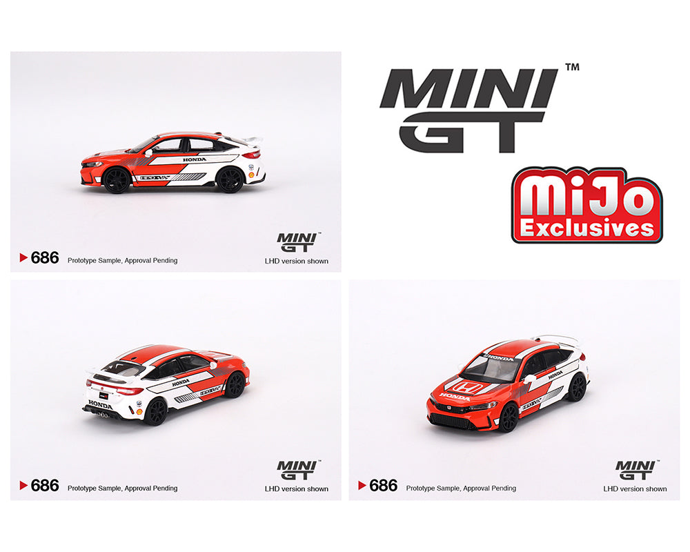 Mini GT 1:64 2023 Honda Civic Type-R Pace Car Red White - House of Cars Virginia