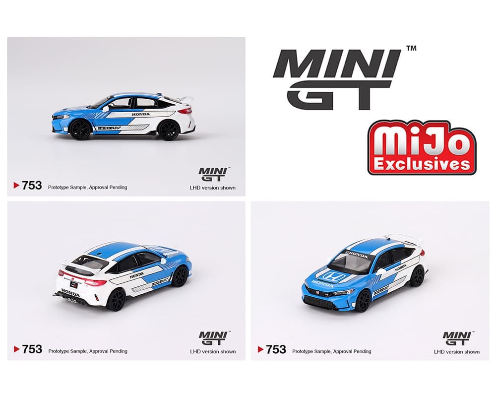 Mini GT Honda Civic Type R #3 - 2023 Pace Car Blue 1:64 #753