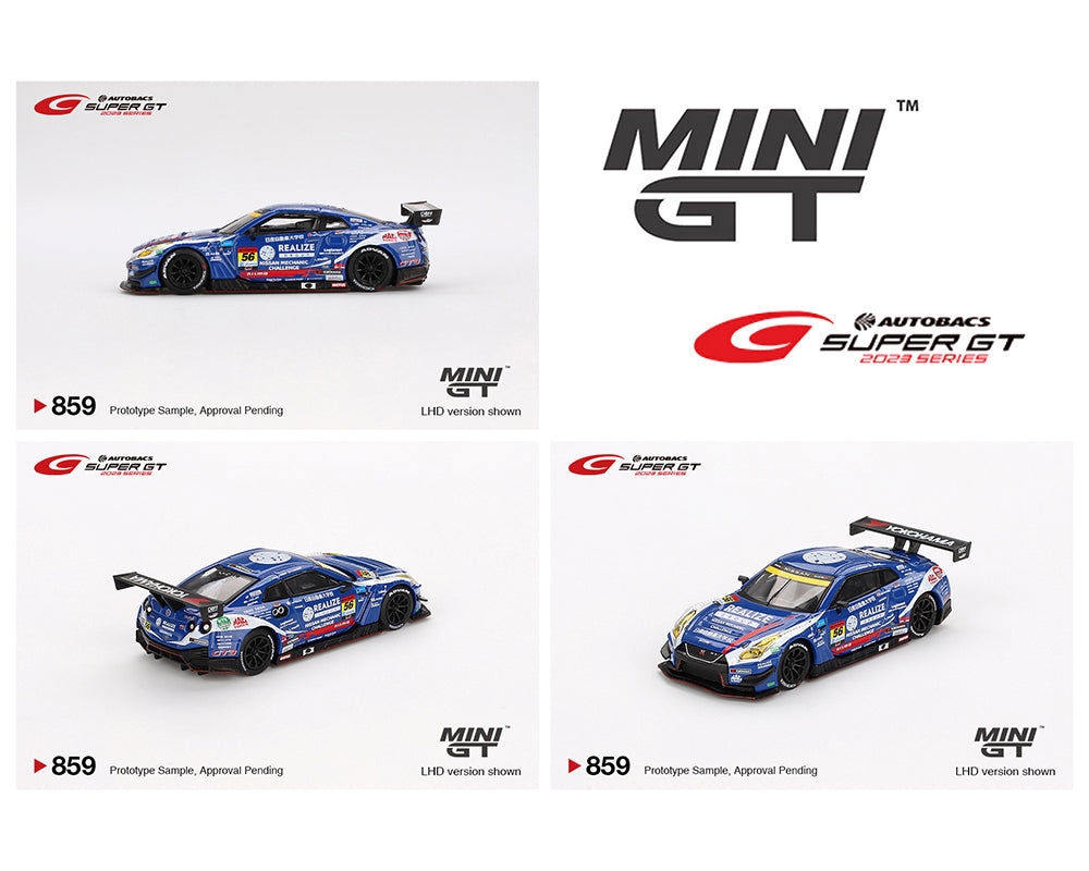 Mini GT 1:64 Japan Exclusive Nissan GT-R NISMO GT3 #56 ” REALIZE NISSAN MECHANIC CHALLENGE GT-R” KONDO RACING 2023 SUPER GT SERIES