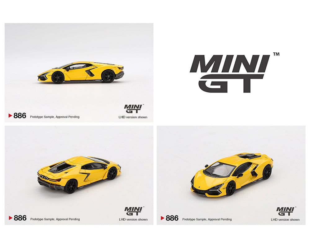 Mini GT 1:64 Lamborghini Revuelto – Giallo Yellow - House of Cars Virginia