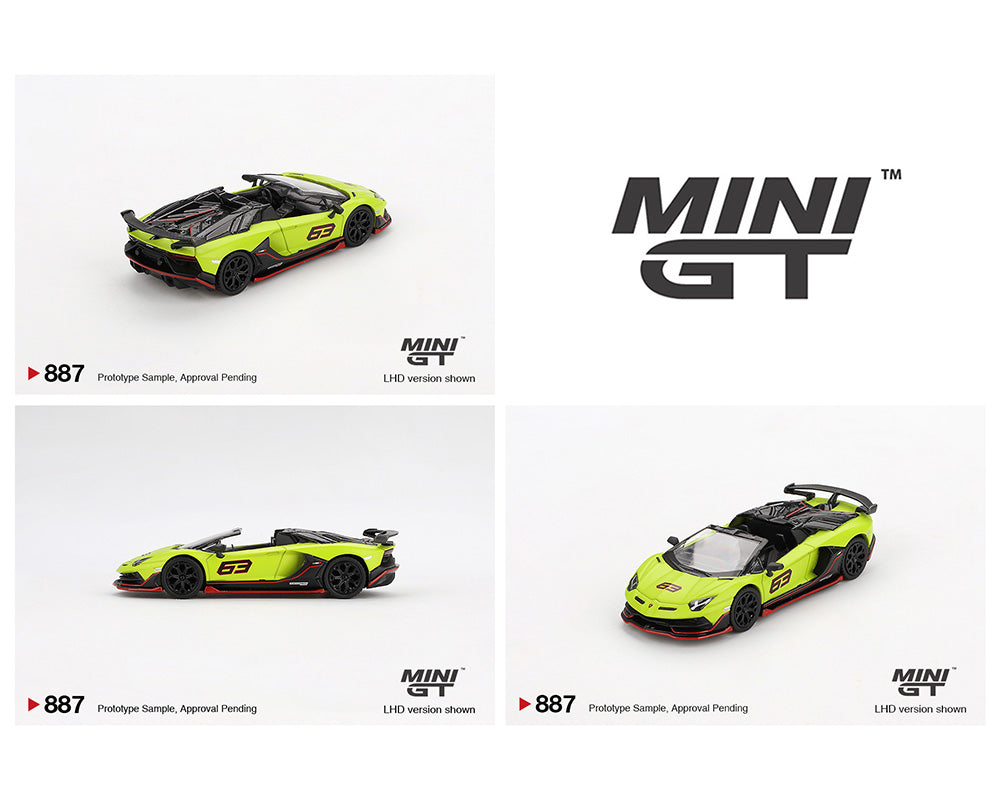 Mini GT 1:64 Lamborghini Aventador SVJ 63 Roadster – Verde Shock