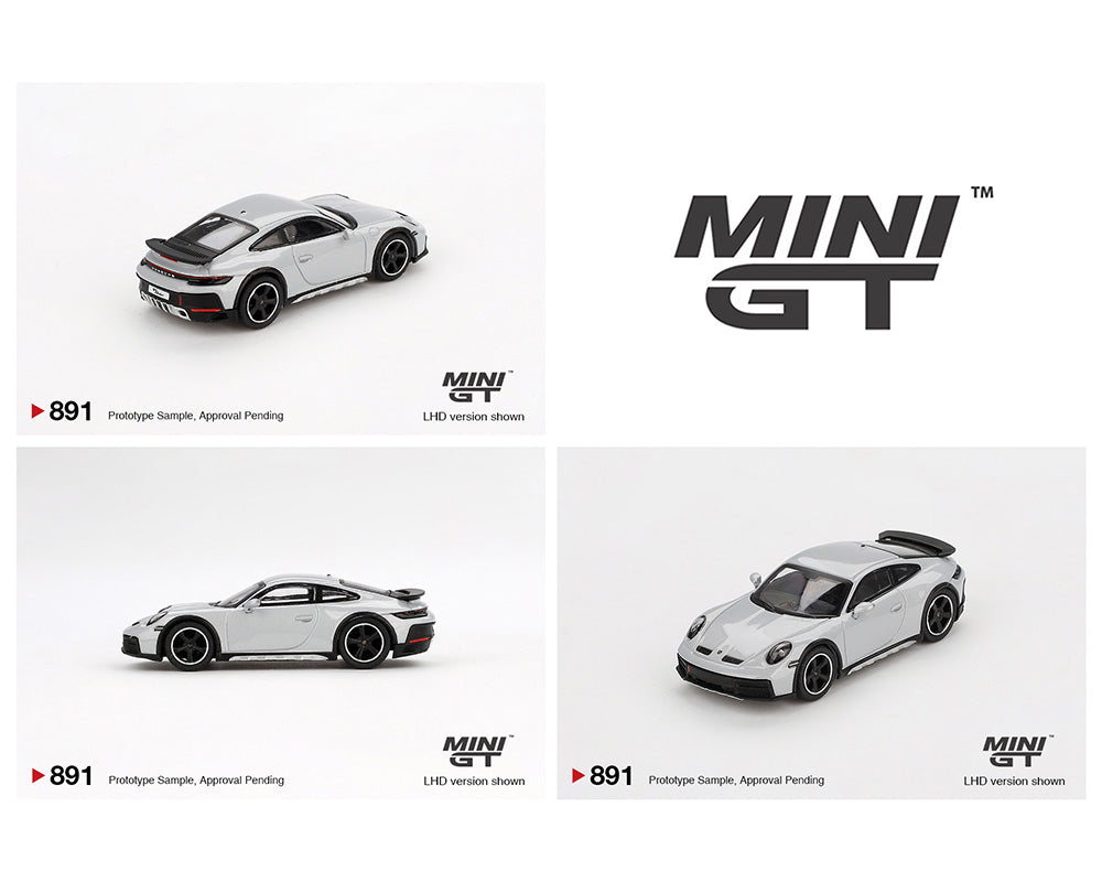 Mini GT 1:64 Porsche 911 Dakar – Ice Gray Metallic