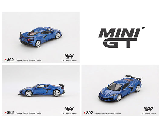 Mini GT 1:64 Chevrolet Corvette Z06 2023 – Elkhart Lake Blue Metallic - House of Cars Virginia