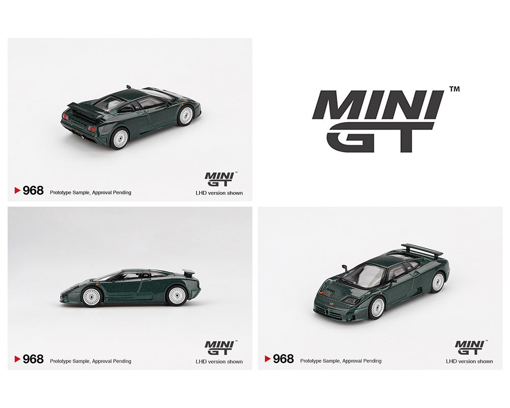 Mini GT 1:64 Bugatti EB110 GT – Verde Scuro - House of Cars Virginia