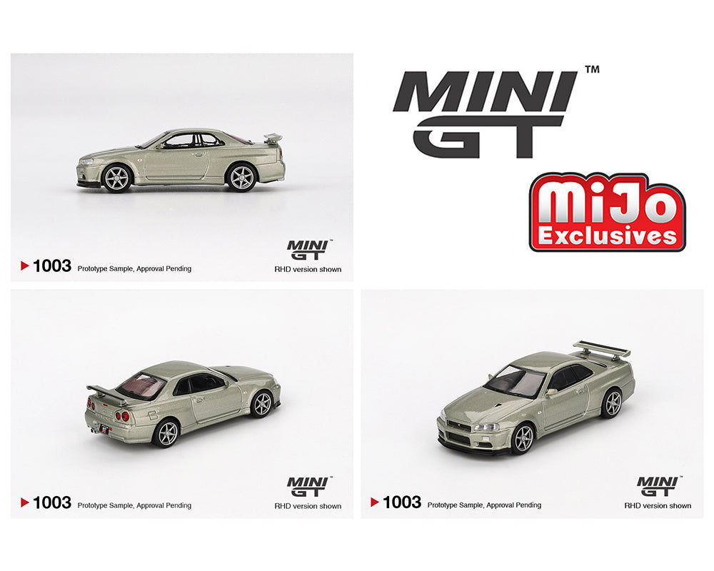 Mini GT 1:64 Nissan Skyline GT-R (R34) V-Spec II Nür – Millenium Jade- Mijo Exclusives - House of Cars Virginia
