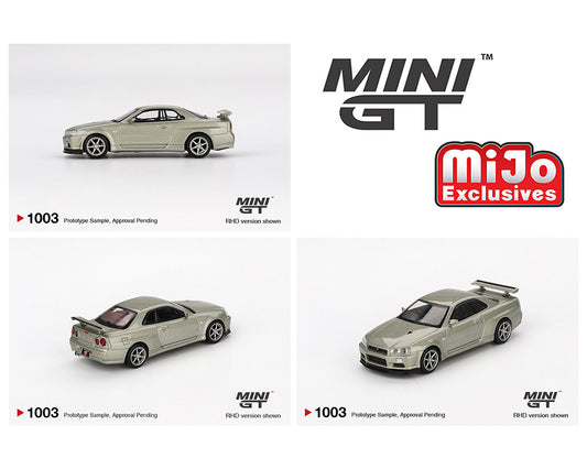 Mini GT 1:64 Nissan Skyline GT-R (R34) V-Spec II Nür – Millenium Jade- Mijo Exclusives - House of Cars Virginia