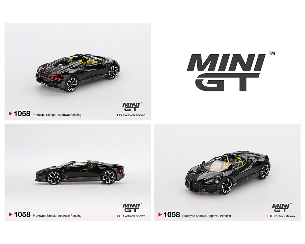 MINI GT Bugatti 6個セット Mini GT 1:64 Bugatti W16 – Mistral Black – House of Cars Virginia