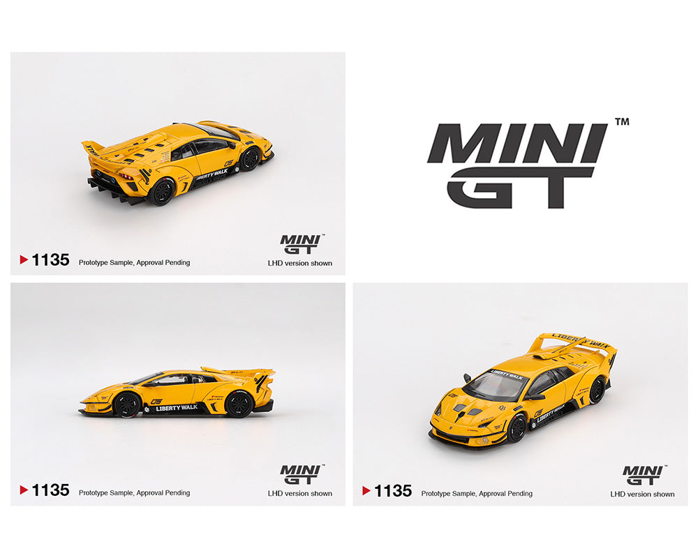 Mini GT 1:64 LB-Silhouette WORKS MURCIELAGO GT Evo – Yellow - House of Cars Virginia