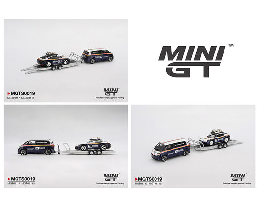 Mini GT 1:64 Porsche 911 Dakar #718 / Volkswagen ID. Buzz Porsche Centrum Gelderland Roughroads Set