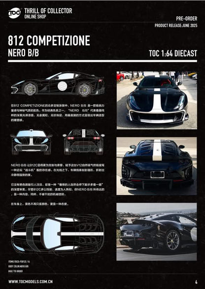 Thrill of Collector Diecast 1/16 Ferrari FE 812 Competizon  Bero 8/8 black - House of Cars Virginia