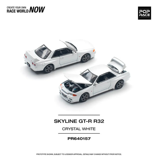 POPRACE 1/64 Nissan Skyline GT-R R32 – Crystal White - House of Cars Virginia