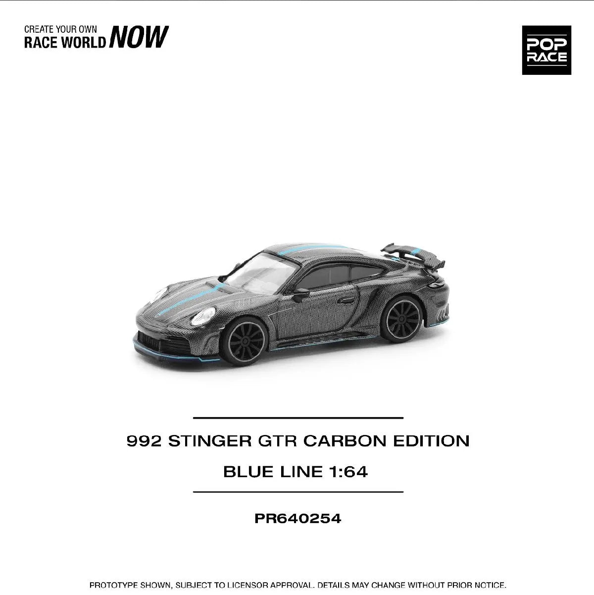 Pop Race 1:64 992 Stinger GTR Carbon Edition (Blue Line)