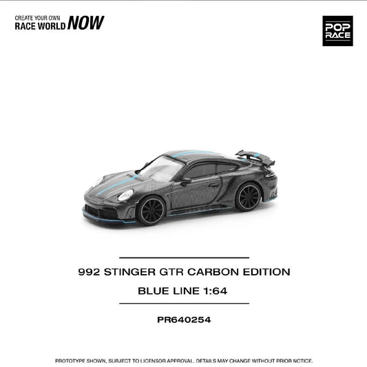 Pop Race 1:64 992 Stinger GTR Carbon Edition (Blue Line)