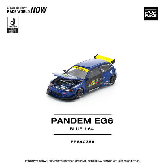 Pop Race 1:64 Pandem Civic EG6 – Blue/Black "Sunoco"