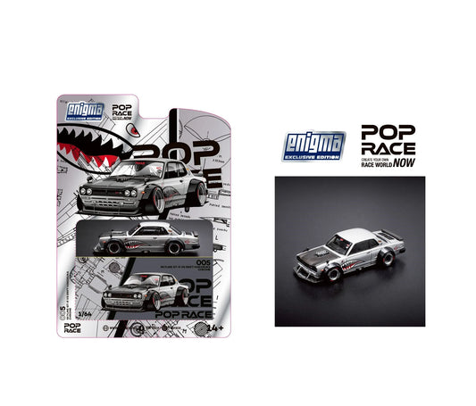 Pop Race 1:64 Skyline GT-R V8 Drift (Hakosuka) – Metallic Silver