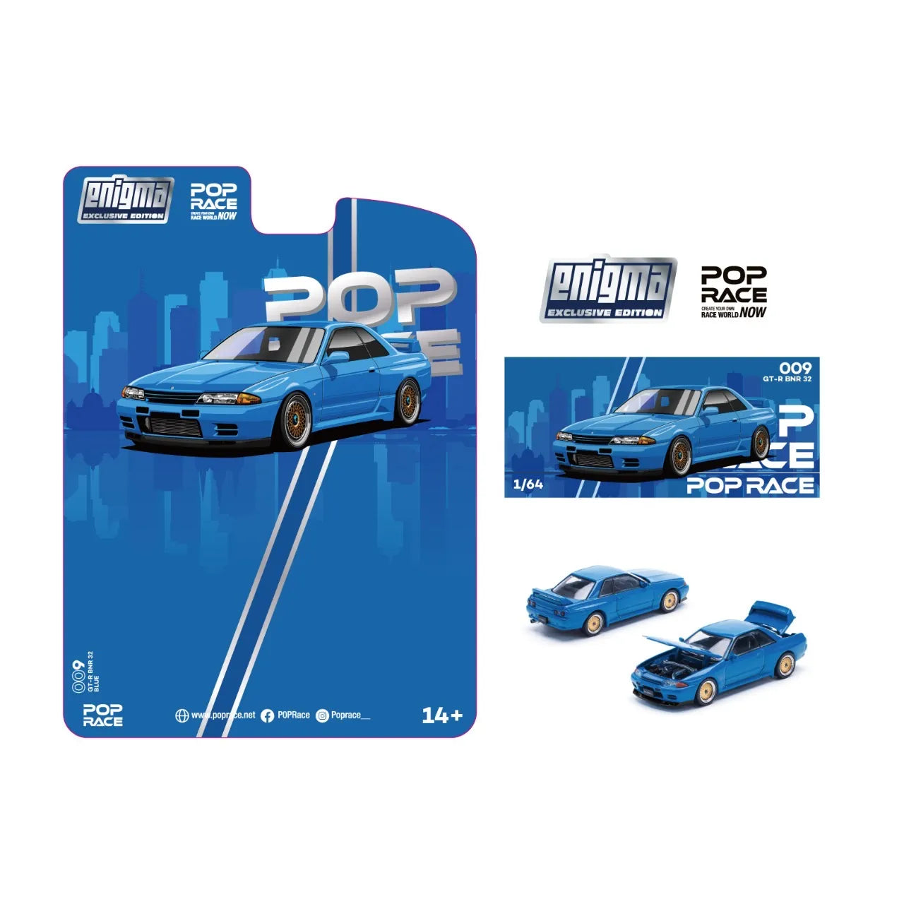 Pop race 1:64 Nissan Skyline R32 – Bayside Blue