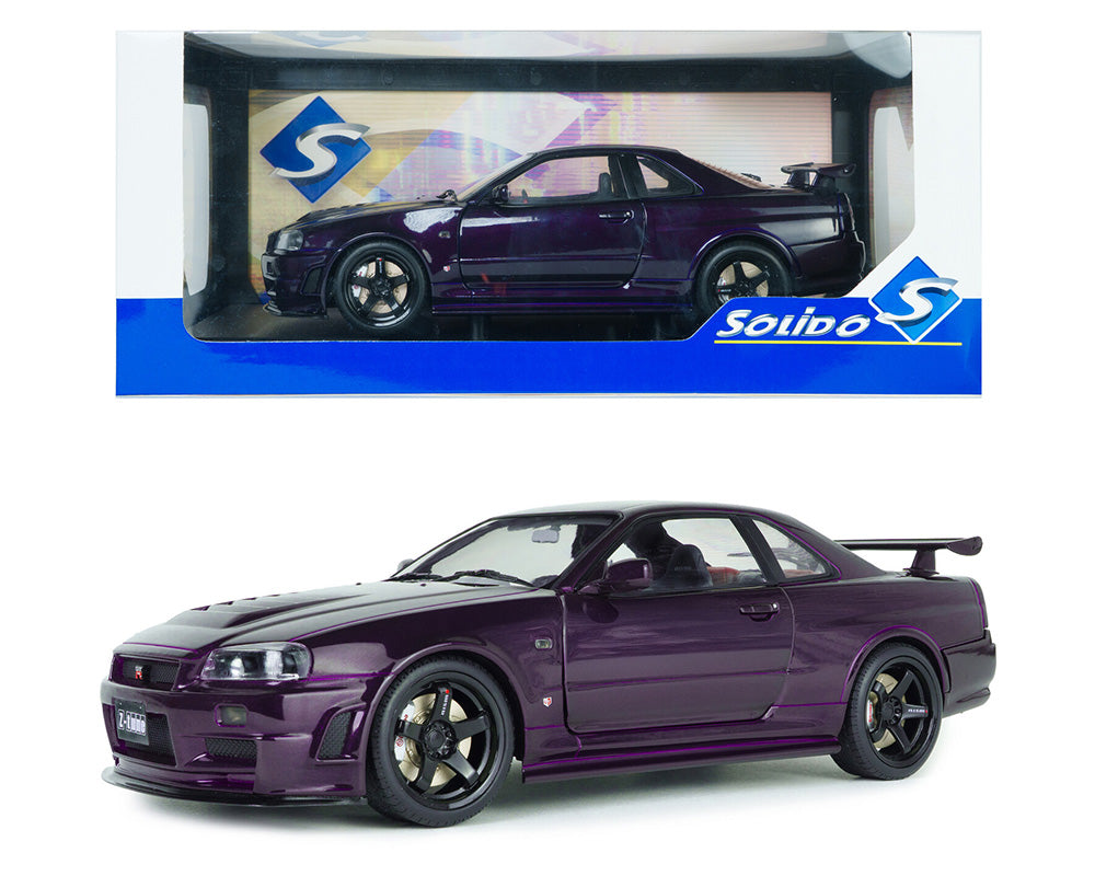 Solido 1:18 1999 Nissan Skyline GT-R (BNR34) Z-Tune – Midnight Purple