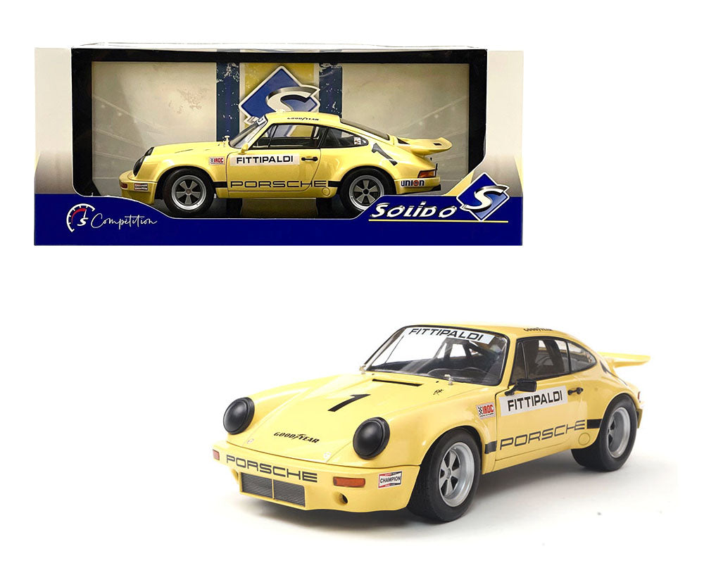 Solido 1:18 1974 Porsche 911 IROC #1 Fittipaldi – Yellow - House of Cars Virginia