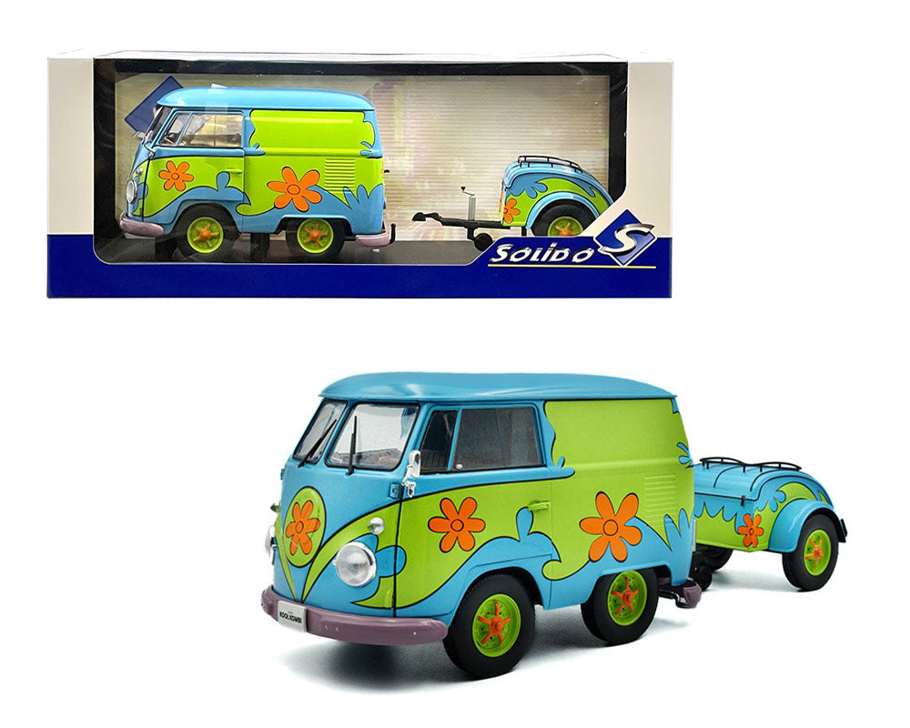 Solido 1:18 Cool Kombi Flower Power – Blue/Green - House of Cars Virginia