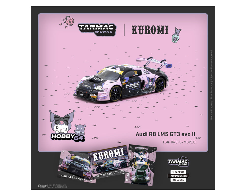 Tarmac Works 1:64 Audi R8 LMS GT3 evo II Kuromi – Uno Racing Macau GT Cup – FIA GT World Cup 2024 – Adderly Fong
